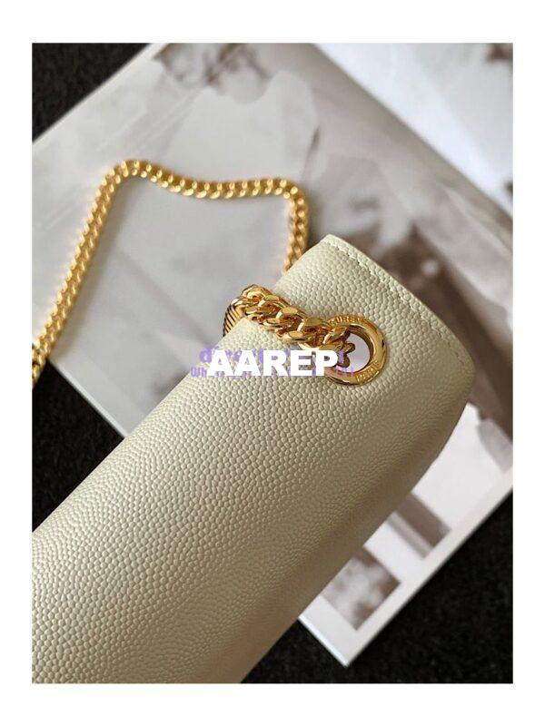 Replica YSL Saint Laurent Classic Medium Kate In Grained De Poudre Textured Leather White 8