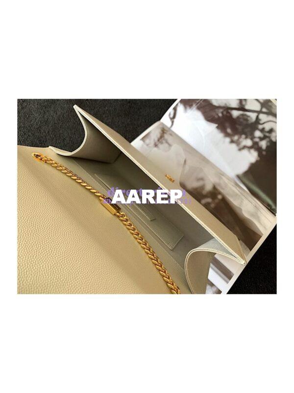 Replica YSL Saint Laurent Classic Medium Kate In Grained De Poudre Textured Leather White 10