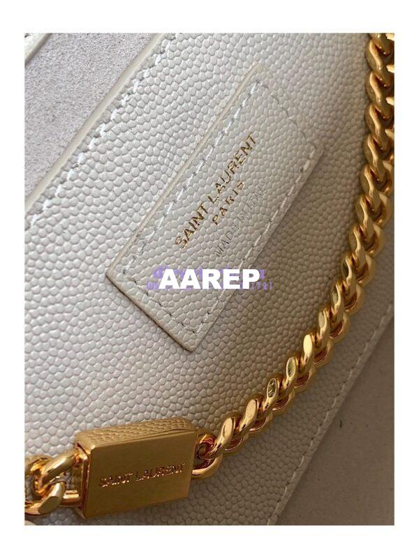 Replica YSL Saint Laurent Classic Medium Kate In Grained De Poudre Textured Leather White 11