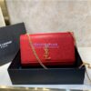 Replica YSL Saint Laurent Classic Medium Kate In Grained De Poudre Textured Leather White