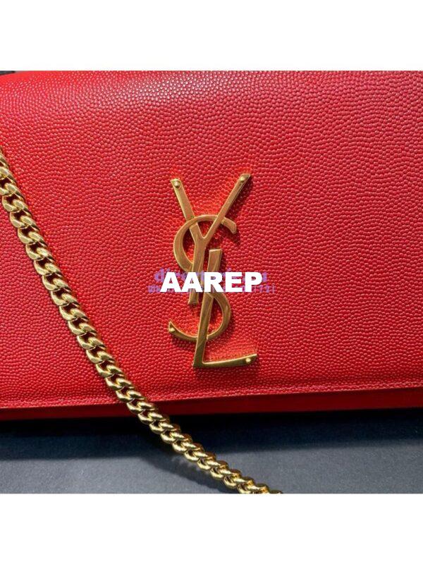 Replica YSL Saint Laurent Classic Medium Kate In Grained De Poudre Textured Leather Red 5