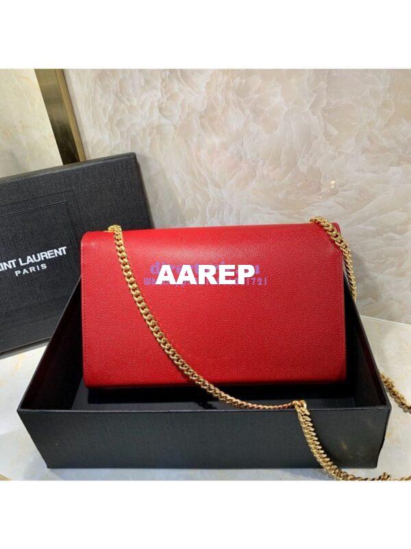 Replica YSL Saint Laurent Classic Medium Kate In Grained De Poudre Textured Leather Red 7