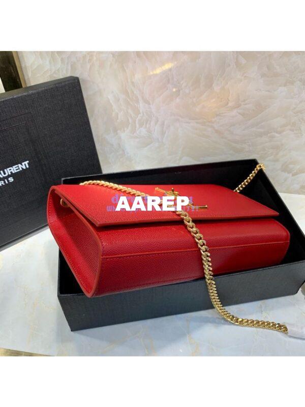 Replica YSL Saint Laurent Classic Medium Kate In Grained De Poudre Textured Leather Red 8