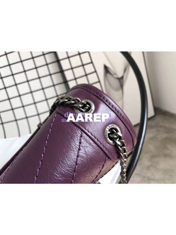 Replica YSL Saint Laurent Niki Baby In Crinkled Vintage Leather 533037 Prunia 7