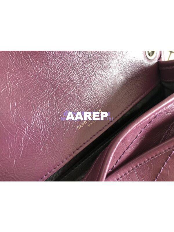 Replica YSL Saint Laurent Niki Baby In Crinkled Vintage Leather 533037 Prunia 9