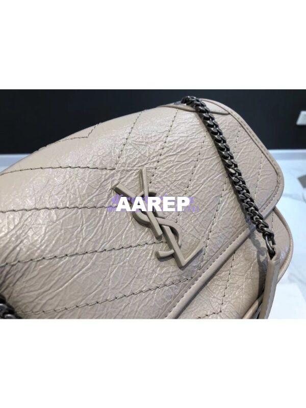 Replica YSL Saint Laurent Niki Baby In Crinkled Vintage Leather 533037 Light Natural 3