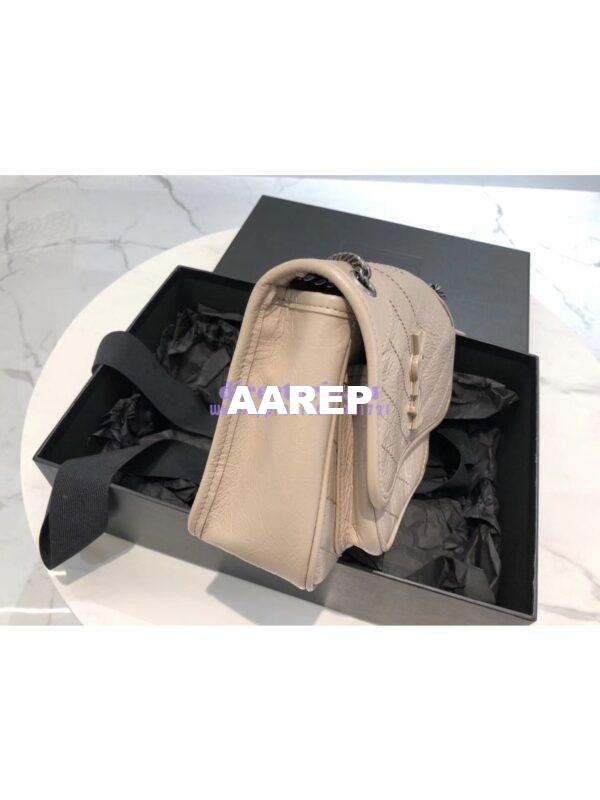 Replica YSL Saint Laurent Niki Baby In Crinkled Vintage Leather 533037 Light Natural 4