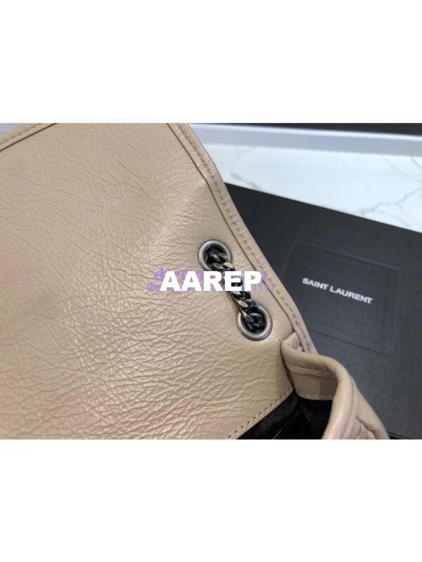 Replica YSL Saint Laurent Niki Baby In Crinkled Vintage Leather 533037 Light Natural 7