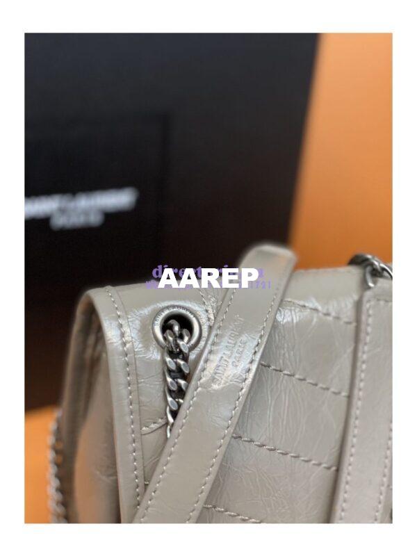 Replica YSL Saint Laurent Niki Baby In Crinkled Vintage Leather 533037 Fog 6