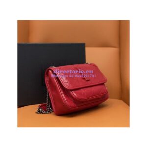 Replica YSL Saint Laurent Niki Baby In Crinkled Vintage Leather 533037 Red 2