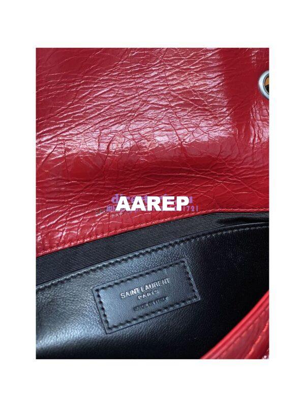 Replica YSL Saint Laurent Niki Baby In Crinkled Vintage Leather 533037 Red 8
