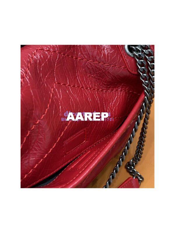 Replica YSL Saint Laurent Niki Baby In Crinkled Vintage Leather 533037 Red 10