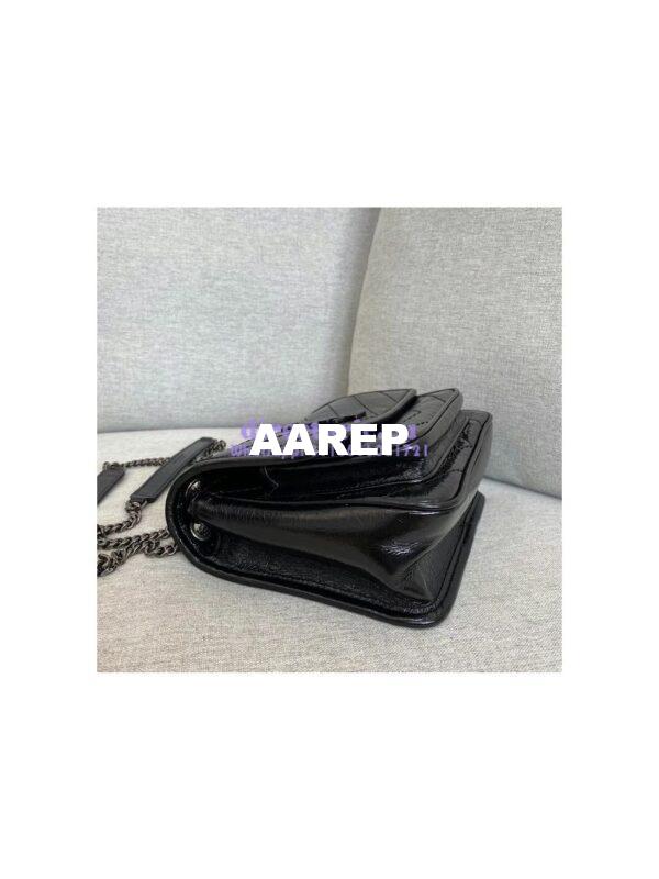 Replica YSL Saint Laurent Niki Baby In Crinkled Vintage Leather 533037 Black 7