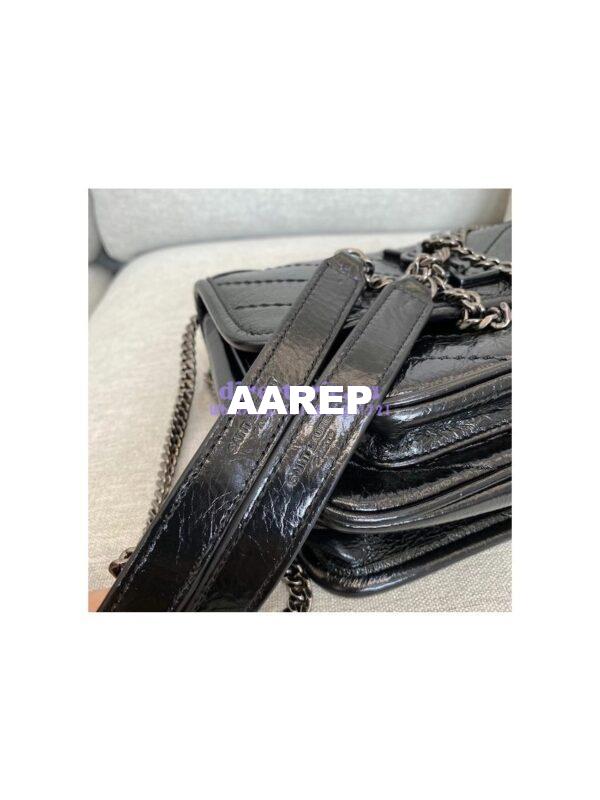 Replica YSL Saint Laurent Niki Baby In Crinkled Vintage Leather 533037 Black 12