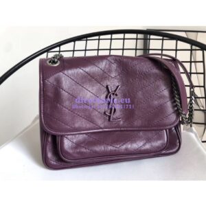 Replica YSL Saint Laurent Niki Chain Bag In Vintage Crinkled And Quilted Leather 498894 Prunia 2
