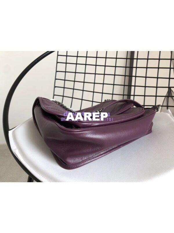 Replica YSL Saint Laurent Niki Chain Bag In Vintage Crinkled And Quilted Leather 498894 Prunia 6