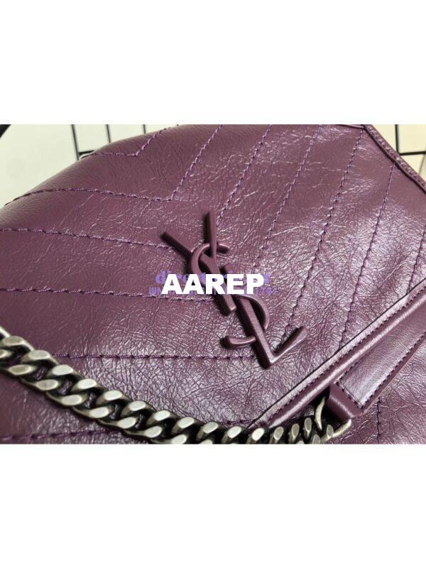 Replica YSL Saint Laurent Niki Chain Bag In Vintage Crinkled And Quilted Leather 498894 Prunia 7