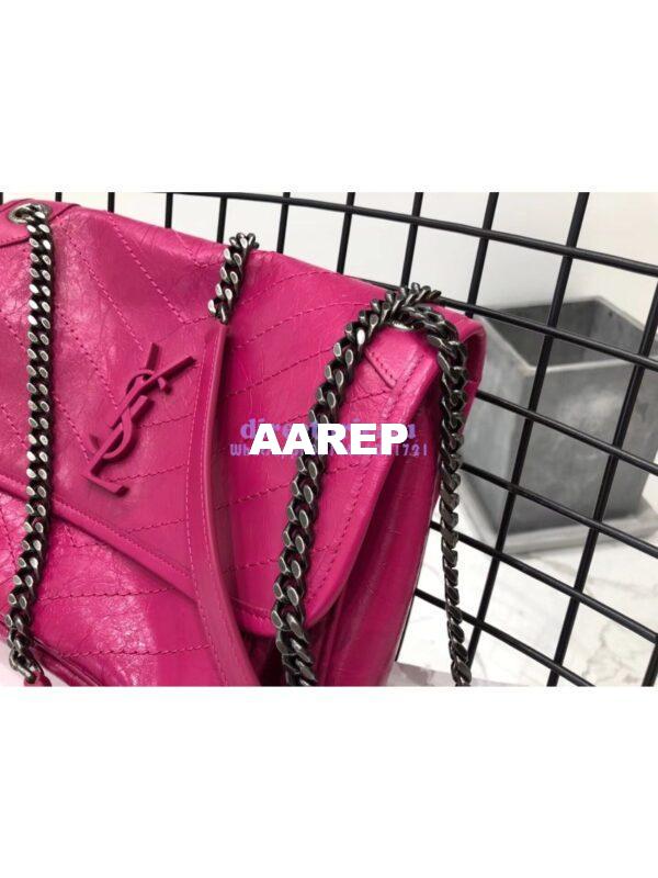 Replica YSL Saint Laurent Niki Chain Bag In Vintage Crinkled And Quilted Leather 498894 Rosy Pink 7