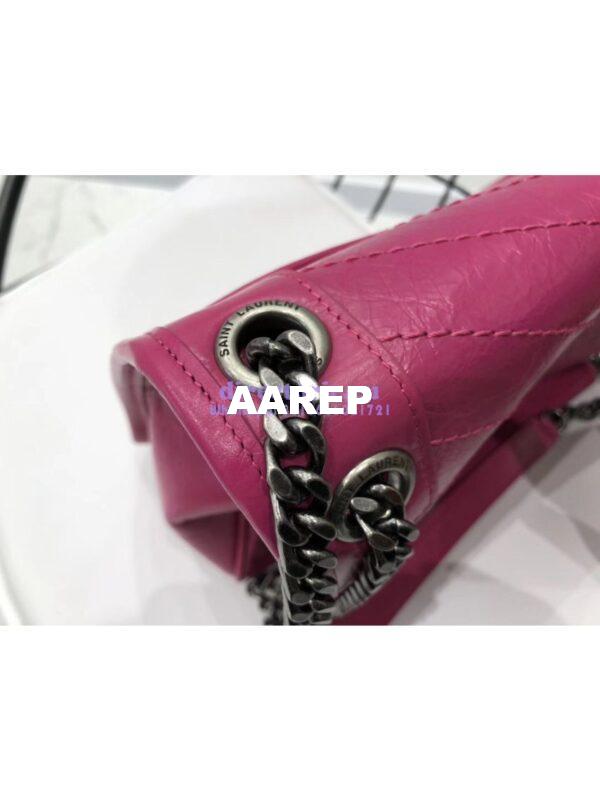Replica YSL Saint Laurent Niki Chain Bag In Vintage Crinkled And Quilted Leather 498894 Rosy Pink 9