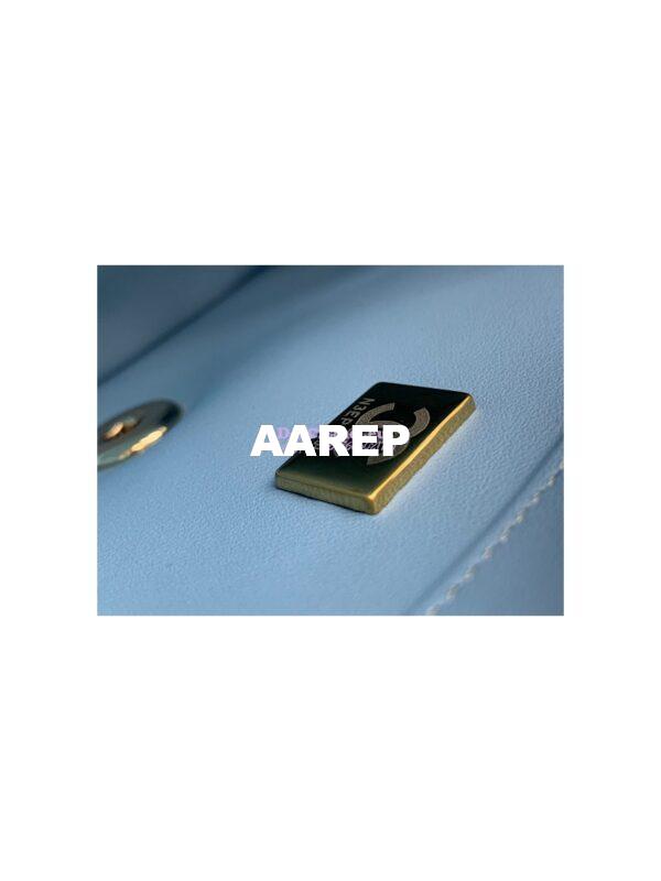 Replica Chanel Quilted Tweed Mini 17 Square Flap Bag in Light Blue A69902 (Limited) 11