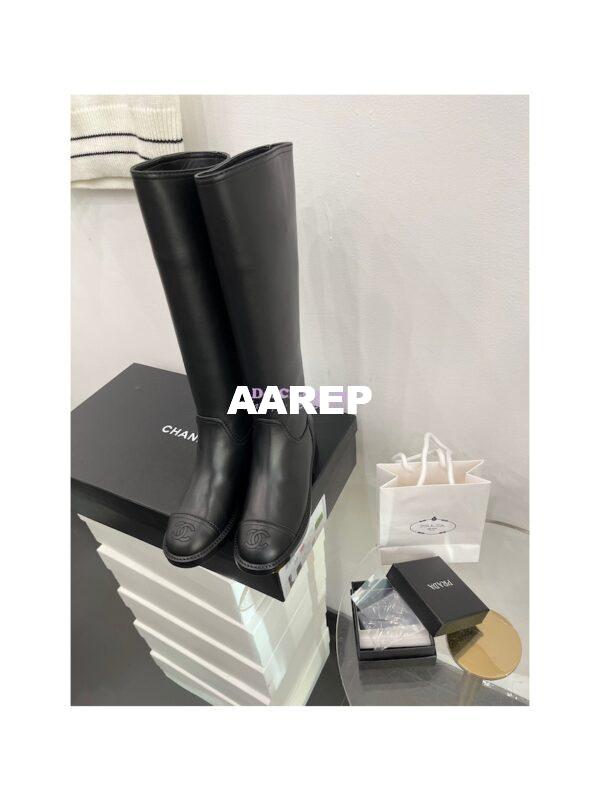 Replica Chanel High Boots in Black Calfskin G38174 2