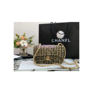 Replica Chanel Quilted Tweed Mini Flap Bag in Yellow A69900 (Limited) 2
