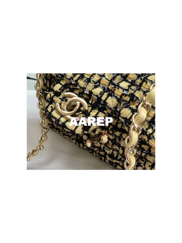 Replica Chanel Quilted Tweed Mini Flap Bag in Yellow A69900 (Limited) 6