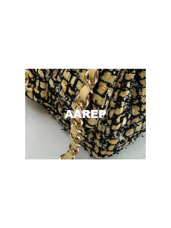 Replica Chanel Quilted Tweed Mini Flap Bag in Yellow A69900 (Limited) 10