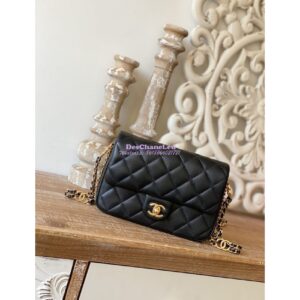 Replica Chanel Lambskin Flap Bag AS3757 AS3777 Black 2