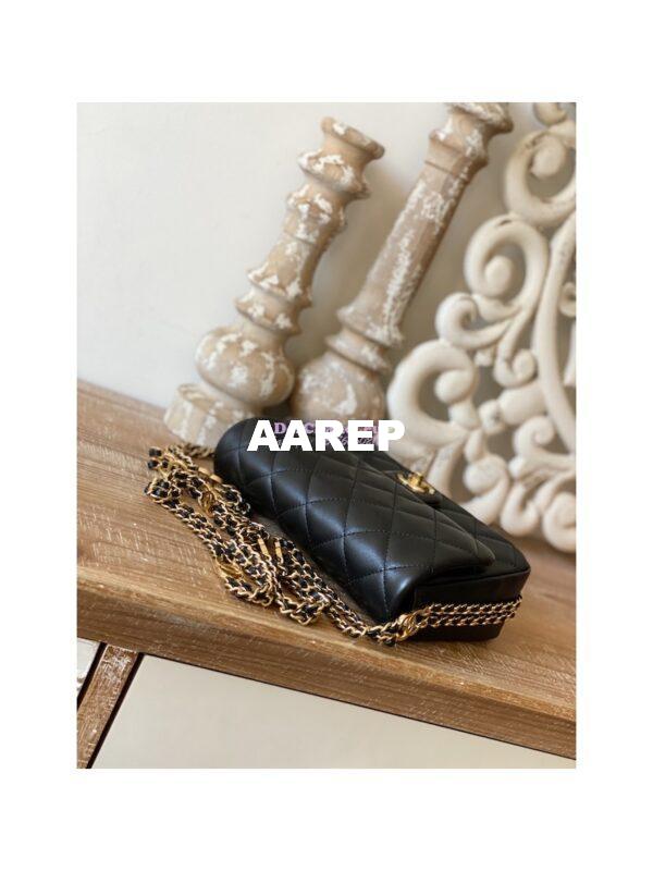 Replica Chanel Lambskin Flap Bag AS3757 AS3777 Black 4