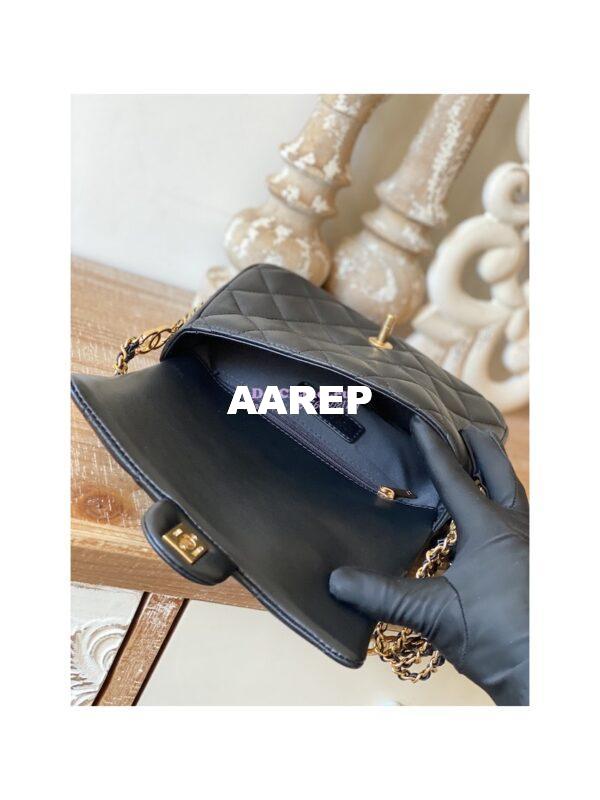 Replica Chanel Lambskin Flap Bag AS3757 AS3777 Black 5