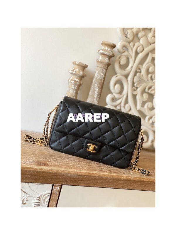 Replica Chanel Lambskin Flap Bag AS3757 AS3777 Black 11