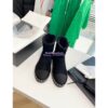 Replica Chanel Brown Suede Chain Link Ankle Boots with Shearling Fur G34113