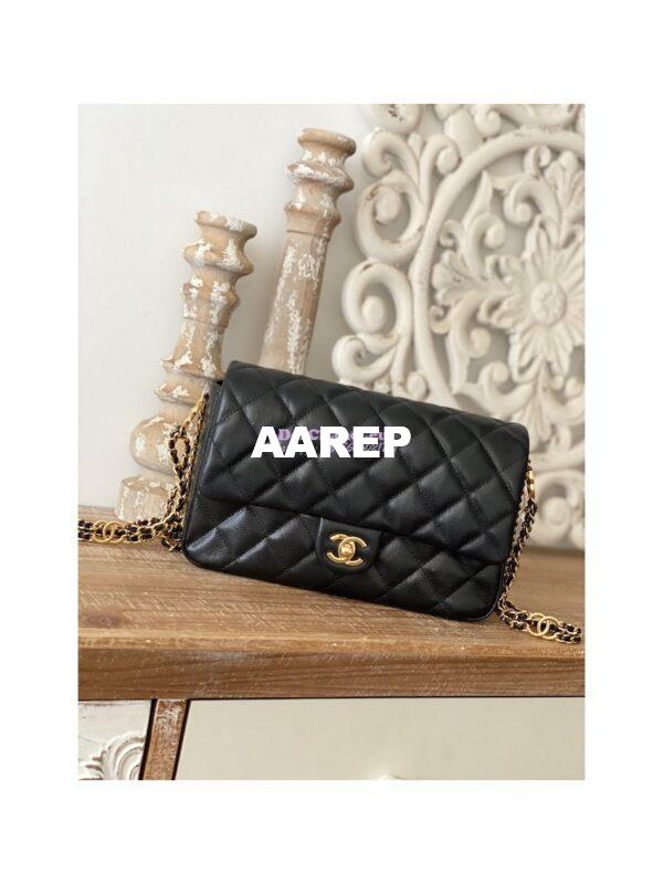 Replica Chanel Grained Calfskin Flap Bag AS3757 AS3777 Black 11