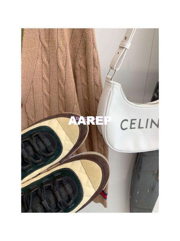 Replica Chanel Quilted Sneakers Fabric & Suede Calfskin G38501 Brown Beige 9