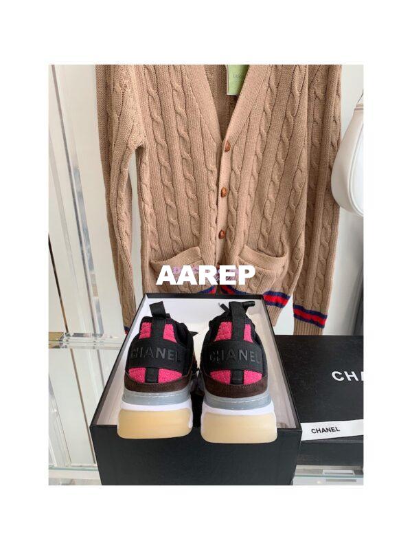 Replica Chanel Quilted Sneakers Fabric & Suede Calfskin G38501 Brown Beige 10
