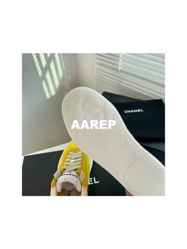 Replica Chanel Sneakers Mesh and Velvet G37488 Yellow 11
