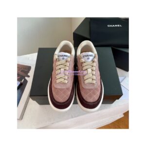 Replica Chanel Sneakers Mesh and Velvet G37488 Burgundy