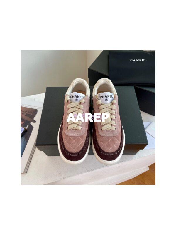 Replica Chanel Sneakers Mesh and Velvet G37488 Burgundy
