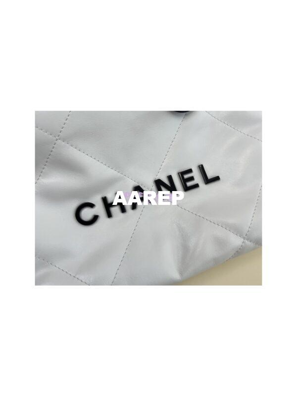 Replica Chanel Mini 22 Handbag Shiny Calfskin & Gold Metal AS3980 White 15