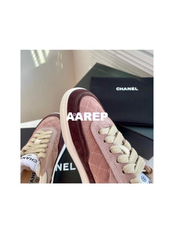 Replica Chanel Sneakers Mesh and Velvet G37488 Burgundy 5