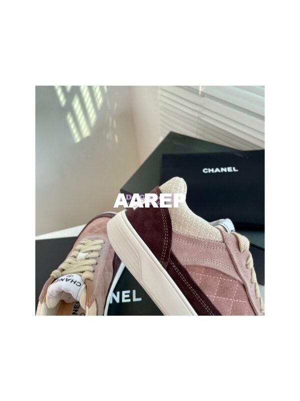 Replica Chanel Sneakers Mesh and Velvet G37488 Burgundy 6
