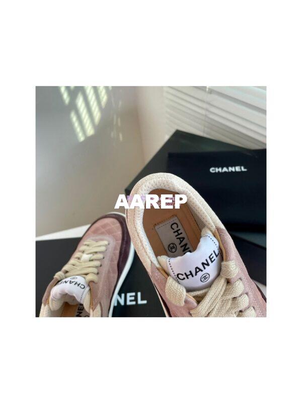 Replica Chanel Sneakers Mesh and Velvet G37488 Burgundy 8