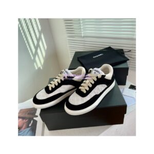 Replica Chanel Sneakers Mesh and Velvet G37488 Black 2