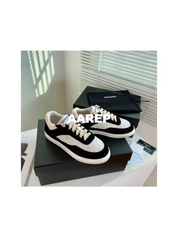 Replica Chanel Sneakers Mesh and Velvet G37488 Black 5