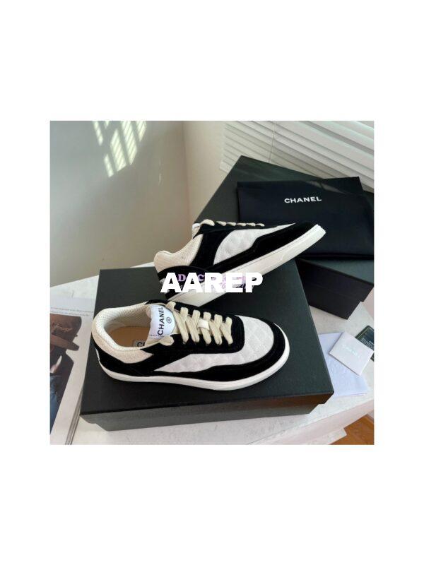 Replica Chanel Sneakers Mesh and Velvet G37488 Black 6