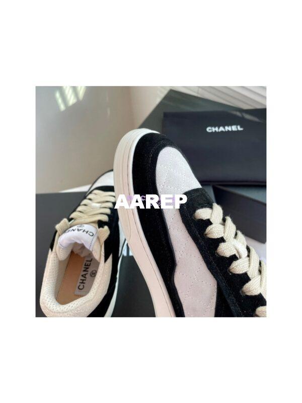 Replica Chanel Sneakers Mesh and Velvet G37488 Black 7