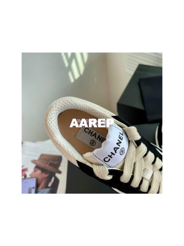 Replica Chanel Sneakers Mesh and Velvet G37488 Black 8
