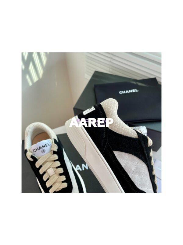 Replica Chanel Sneakers Mesh and Velvet G37488 Black 9