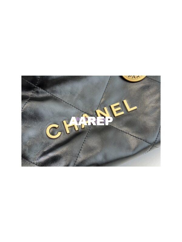 Replica Chanel Mini 22 Handbag Shiny Calfskin & Gold Metal AS3980 Black 21